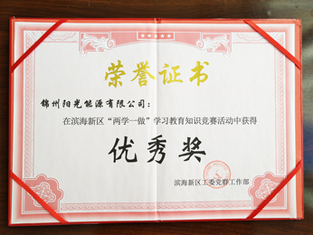 “兩學(xué)一做”學(xué)習(xí)教育知識(shí)競賽中獲得優(yōu)秀獎(jiǎng)