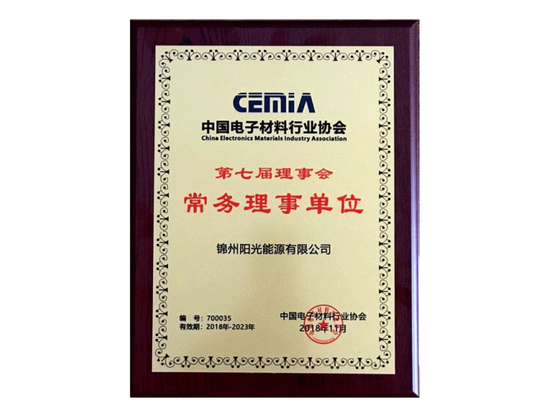 中國電子材料行業(yè)協(xié)會(huì)常務(wù)理事單位