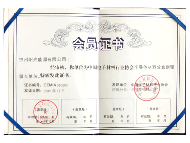 中國電子材料行業(yè)協(xié)會(huì)半導(dǎo)體材料分會(huì)副理事長單位